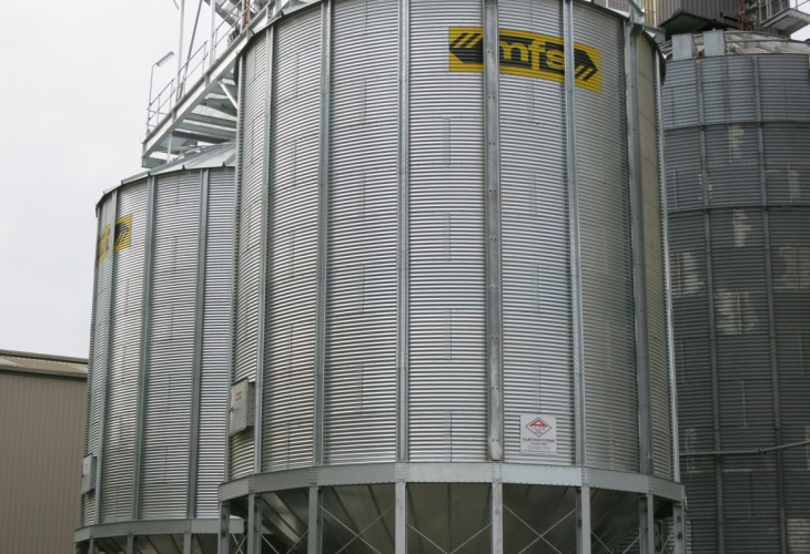 Malt barley grain silos